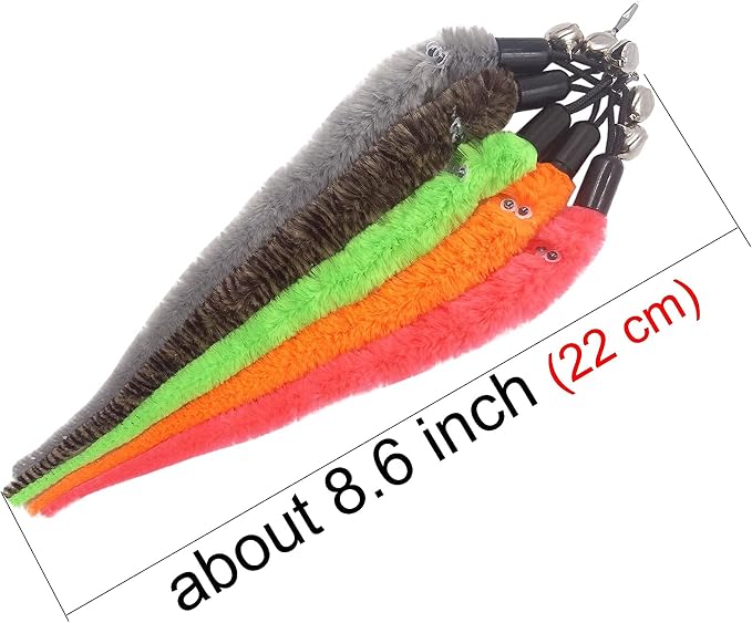 Cat Toy Worm Refills, 12 Pieces Interactive Cat Wand Attachments Worms Toy - Image 5