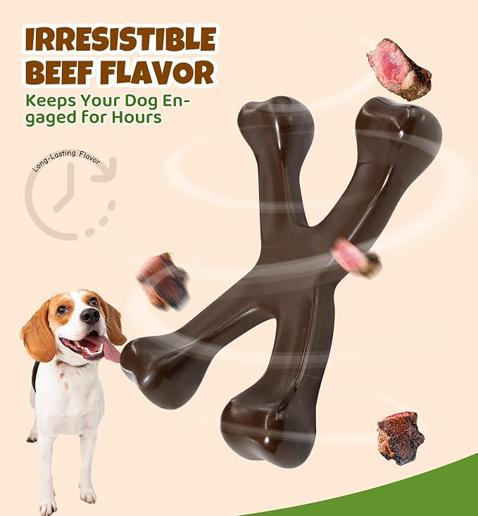 Tough Dog Chew Toy for Aggressive Chewers, Indestructible Beef Flavor Nylon Bone - Image 4
