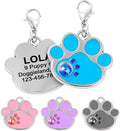 PAWNIMALS Paw Shape Dog ID Tag Stainless Steel Custom Laser Engraved, Cute by Pawnimals