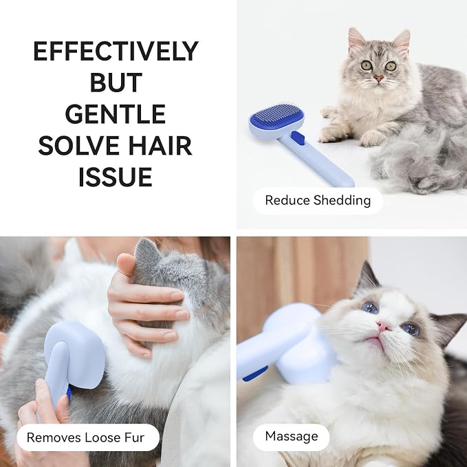 aumuca Skin Friendly Self-Cleaning Slicker Brush - Image 5