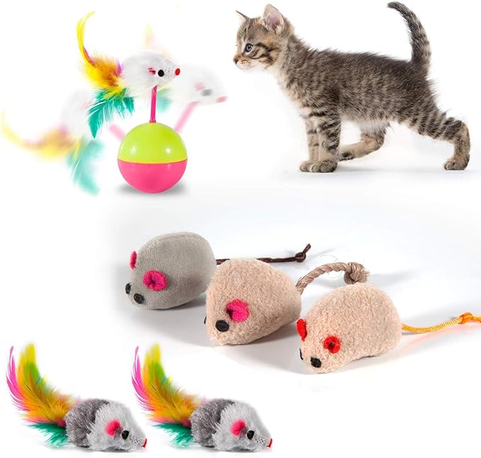 MIBOTE 28Pcs Cat Toys Kitten Toys Assorted, Cat Tunnel Catnip Fish Feather - Image 5