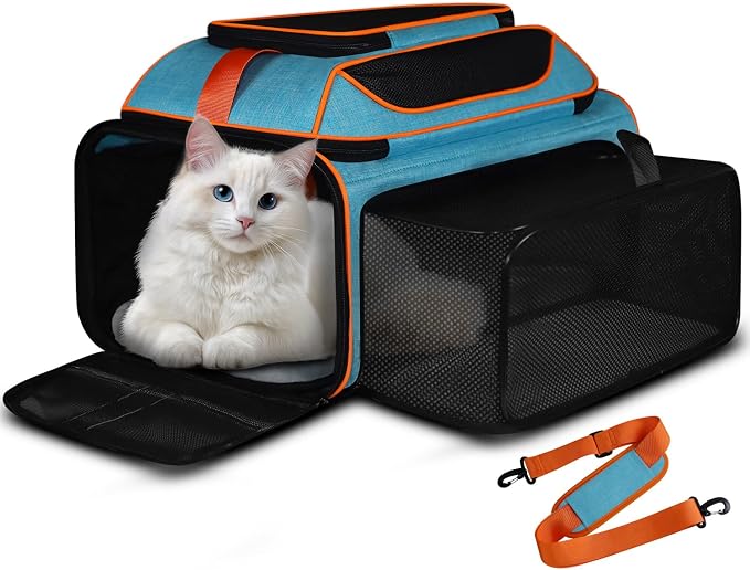 Petskd Top and Side Expandable Pet Carrier 19x13x9 Inches Southwest Allegiant by Petskd