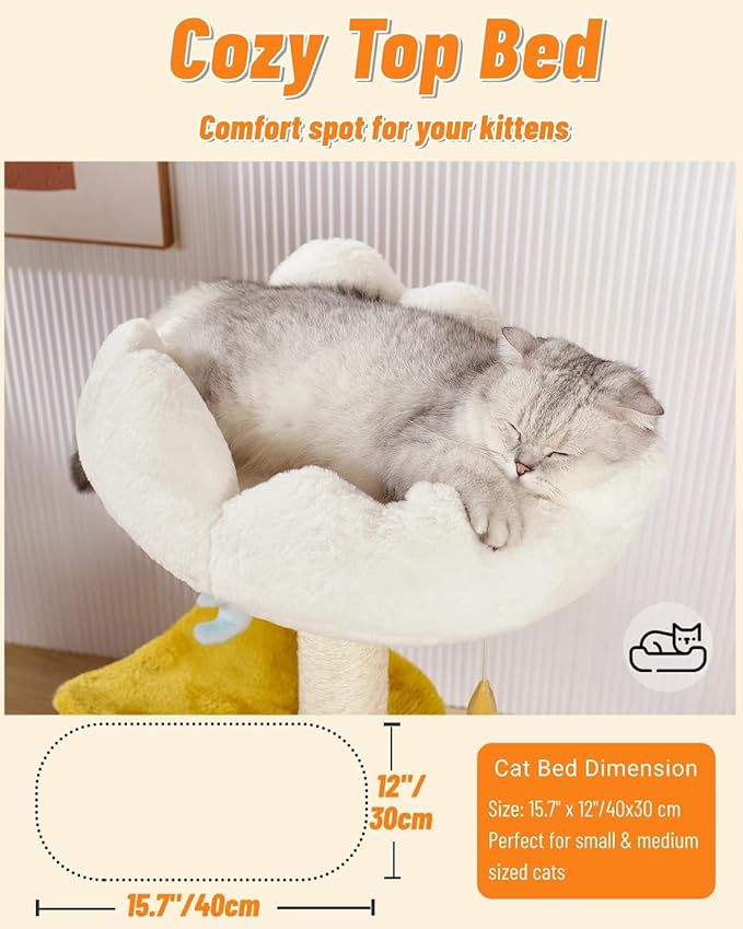 Happi N Pets Cloud Cat Tree, 31.5in Multi-Level Indoor Cat Tower - Image 6