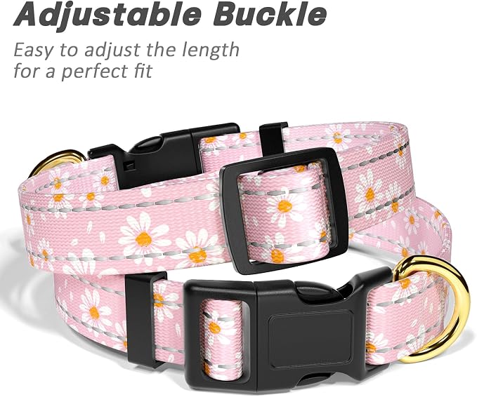 Reflective Dog Collar for Extra Small Dogs, Cute Daisy Theme Adjustable - Image 6