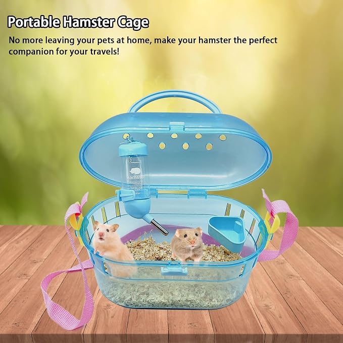 Portable Hamster Cage Syrian Hamster Carry Travel Cage - Image 2