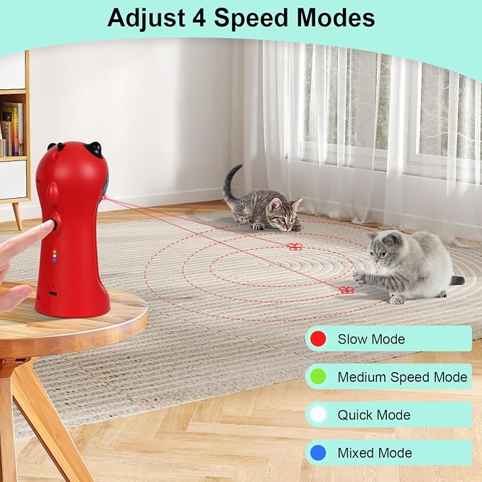 TBTeek Cat Toy, Motion-Activated, Rechargeable, 5 Fun Patterns, Random Rotating - Image 5