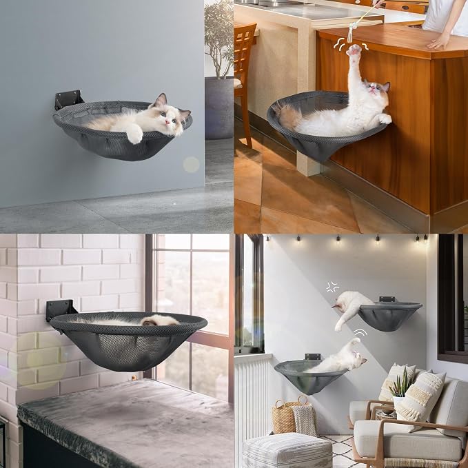 Cat Hammock Wall Mounted, Foldable & Stable Cat Beds- Breathable Cat Wall - Image 5