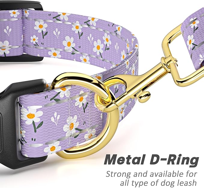 Reflective Dog Collar for Extra Small Dogs, Cute Flower Theme Adjustable - Image 5