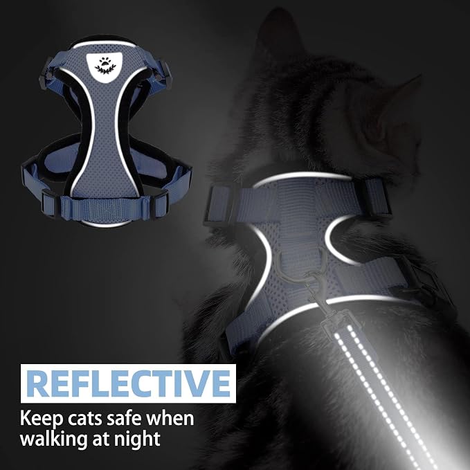 PUPTECK Cat Harness and Leash Set Escape Proof Reflective Cat Walking Harness - Image 7