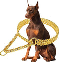 Gold Dog Collar Chain Stainless Steel 19K Gold Dog Collar Adjustable Walking by KINGOLDOS