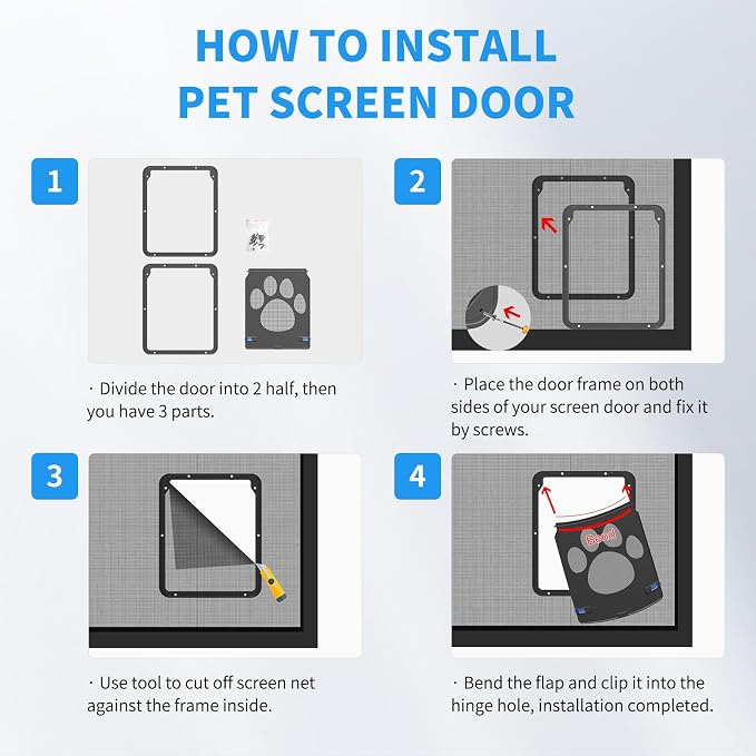 NAMSAN Cat Screen Door, Flap Opening 8 x 10 inches, Cat Door - Image 5