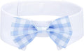 Segarty Dog Bow Tie for Neck Girth 12.6-15.7in, Adjustable Light Blue Plaid by Segarty