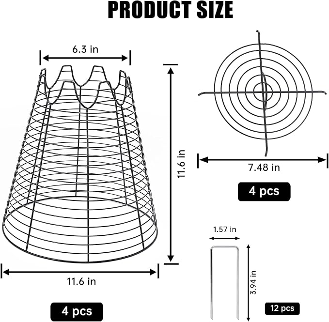 4 Pcs 11.6"×11.6" Plant Protectors from Animals, Sturdy Metal Plant Cages - Image 2