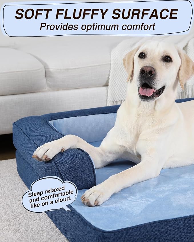 KSIIA Washable Dog Bed XXXL Senior Dog, Orthopedic Warm Soft Pet Sofa - Image 6