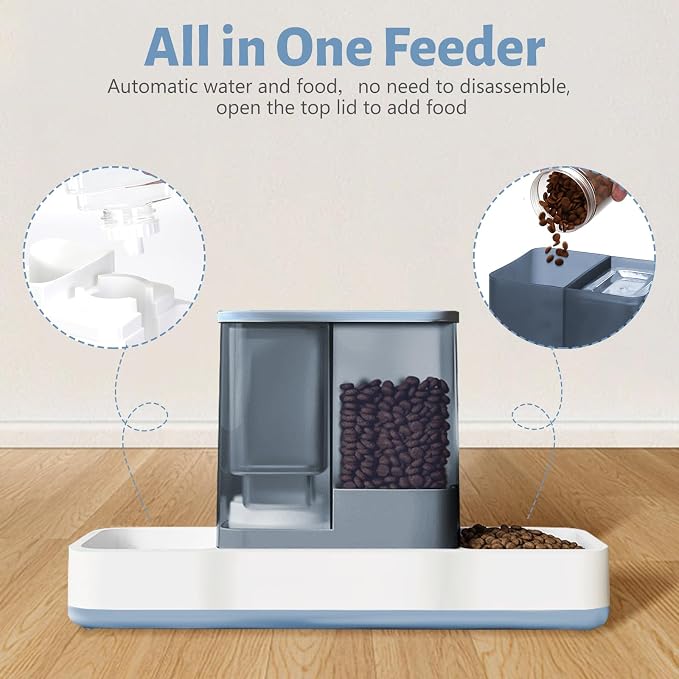 Yummy Sam Automatic Small Pet Feeder and Water Dispenser, 2 in 1 Gravity Cat - Image 3