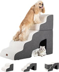 Dog Stairs for High Beds with Tunnel, 5-Step Dog Steps for Small Dogs and Cats by Garnpet