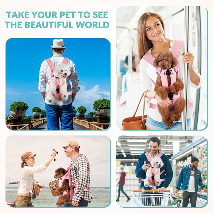 Lukovee Dog Backpack Carrier, Legs Out Easy-fit Dog Front Carrier - Image 7