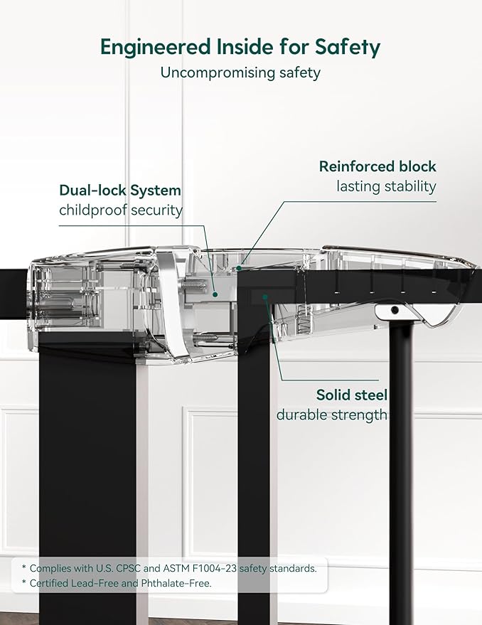 Babelio 36" Tall Baby Gate, PressGuard P7, 29-55" Auto Close Pressure Mounted - Image 3