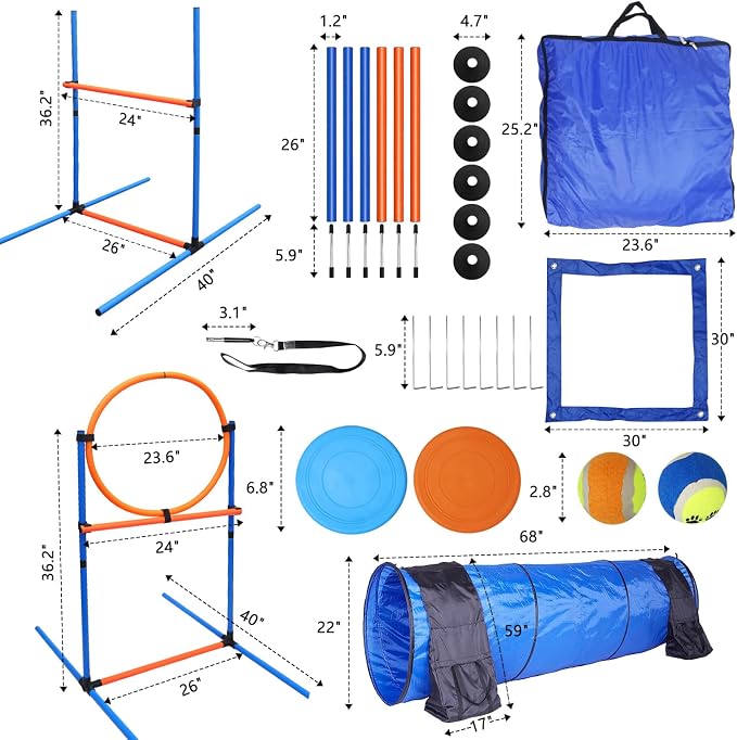 Premium Dog Agility Equipment Set Outdoor Indoor Game, Tire Jump + Hurdle Jump - Image 6