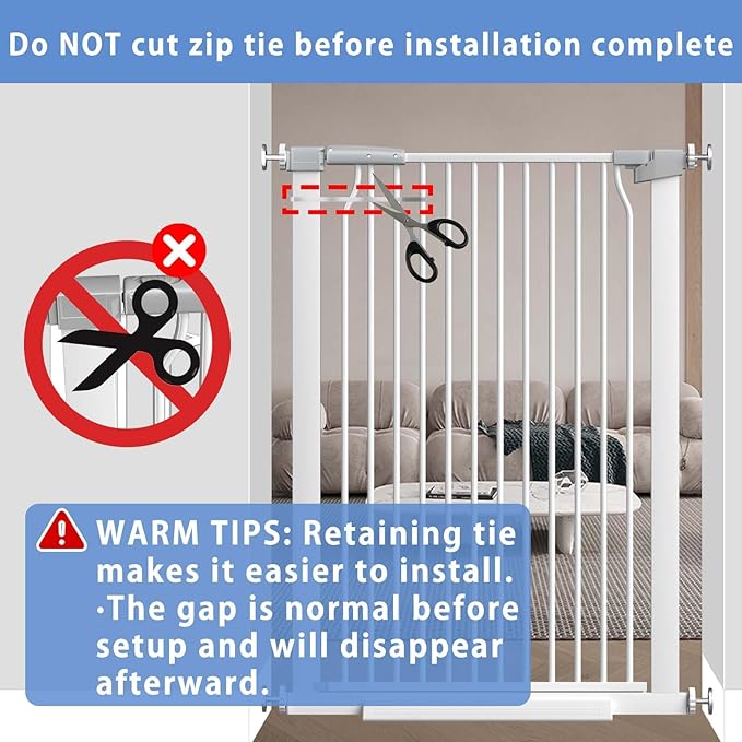 60.2"-65.7" Baby Gates Extra Wide, 40.5" Tall Dog Gate Indoor, Walk Through Pet - Image 7