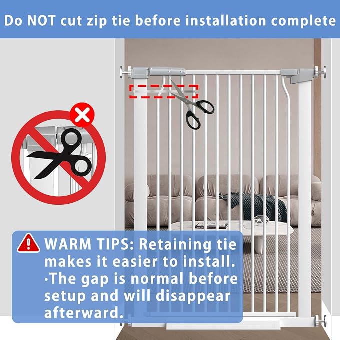 40.5"-54.7" Baby Gates for Doorways, 40.5" Tall Dog Gate Indoor, Walk Through - Image 6