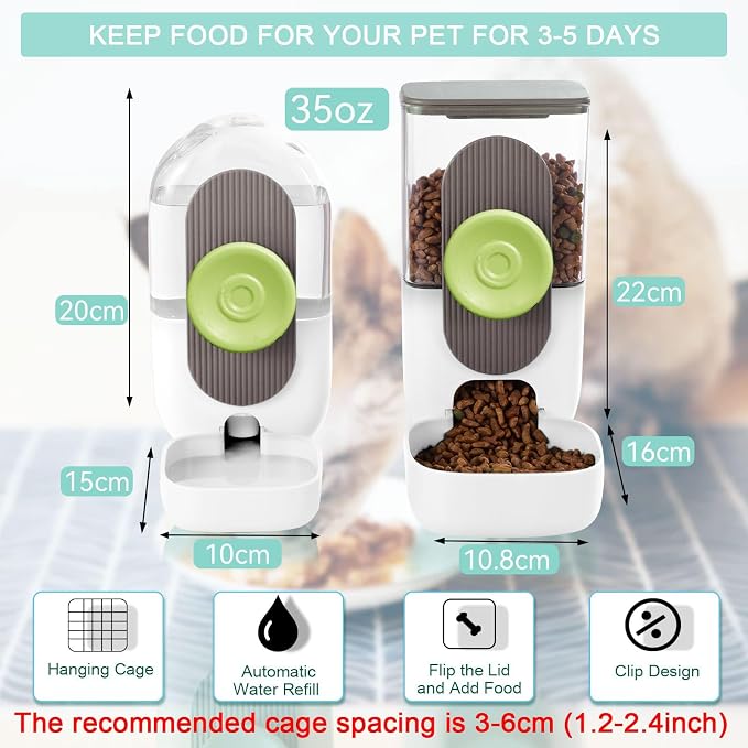 Hanging Automatic Food Water Dispenser, Gravity Rabbit Feeder, Water Dispenser - Image 4