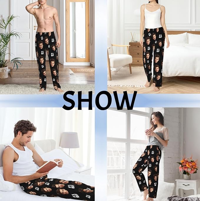 Custom Pajama Pants with Face customized PJ Pants Christmas Valentine gifts - Image 2