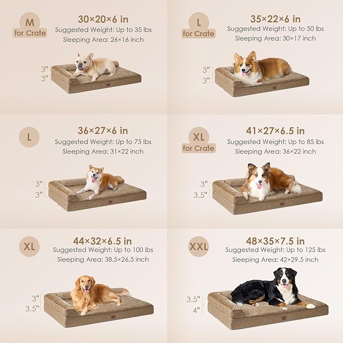 EHEYCIGA XL Dog Bed Memory Foam - Image 2