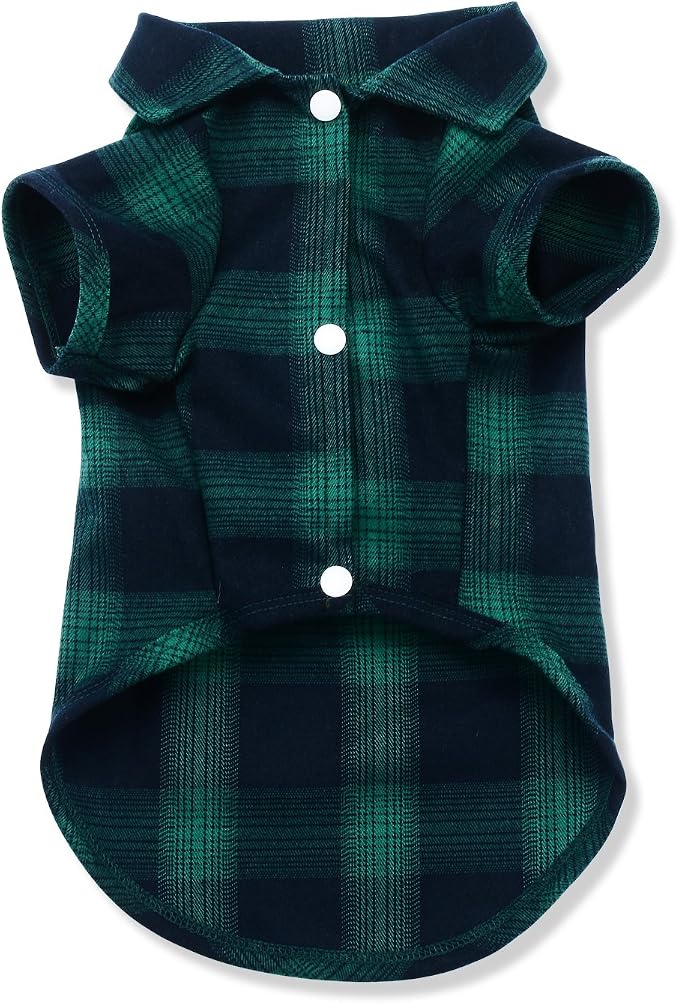 Koneseve Dog Shirt, Pet Plaid Clothes Shirt T-Shirt, Sweater Bottoming Shirt by Koneseve