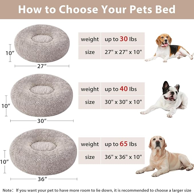 WNPETHOME Calming Dog Beds for Large Dogs, Anti-Anxiety Donut Large pet Bed - Image 4