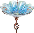 MUMTOP 31 Inch Height Glass Birdbath Birdfeeder by MUMTOP