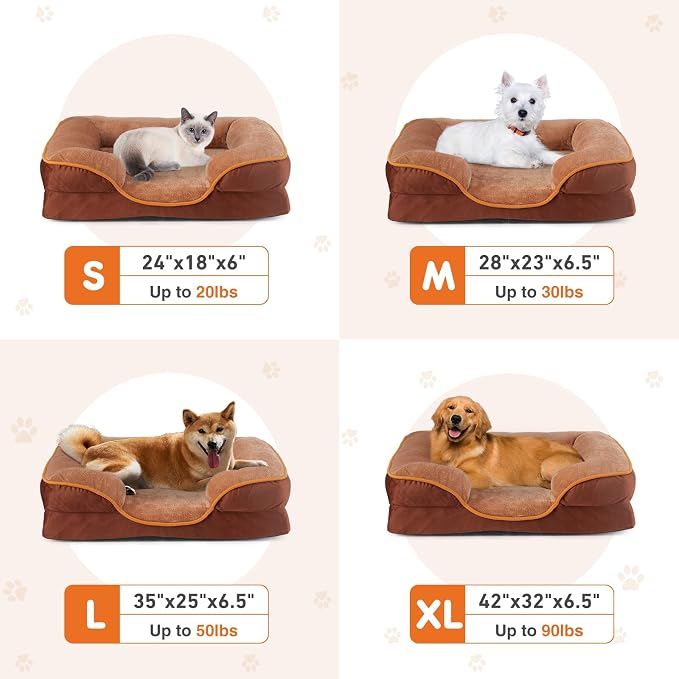 Sweetcrispy Orthopedic Dog Bed, XL Large Memory Foam Puppy Cat Bed - Image 6