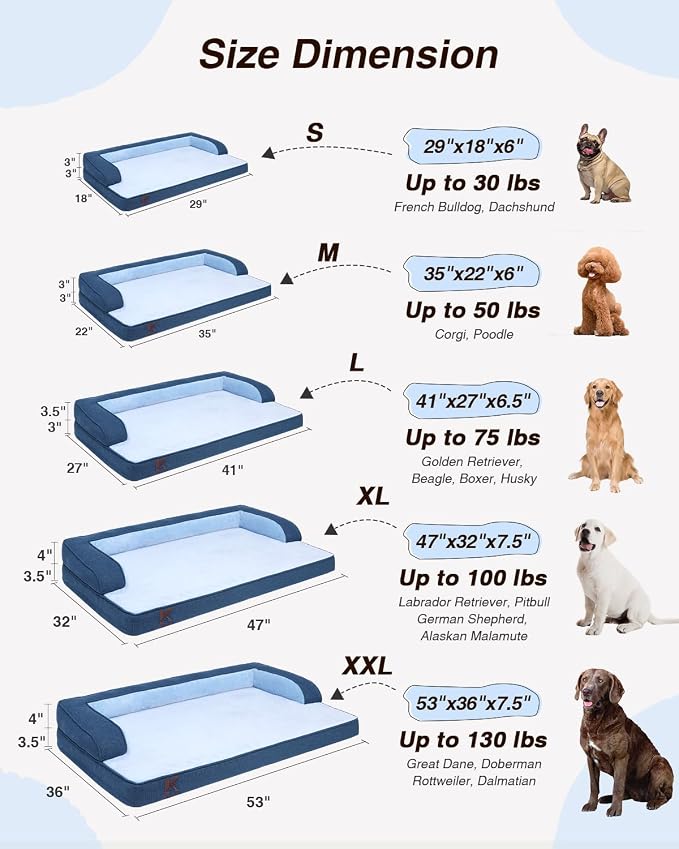 KSIIA Washable Dog Bed Large Sized Senior Dog, Orthopedic Warm Soft Pet Sofa - Image 7