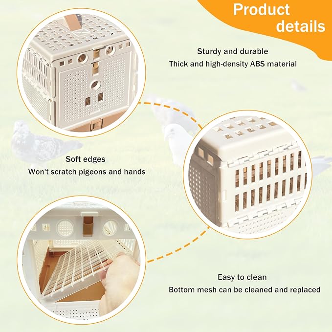 Folding Pigeon Cage Racing Pigeons Travel Cage Pairing Cage Plastic Two Doors - Image 5
