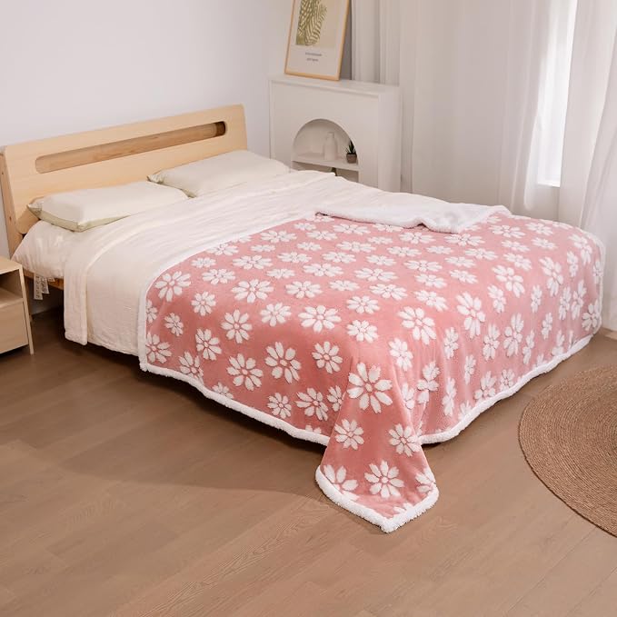 Waterproof Blanket for Dog Cat or Adult, Cute 3D Textured Flower Dog Blanket - Image 6