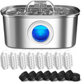 Cat Water Fountain Stainless Steel: 108oz/3.2L Automatic Pet Water Fountain by Rellaty