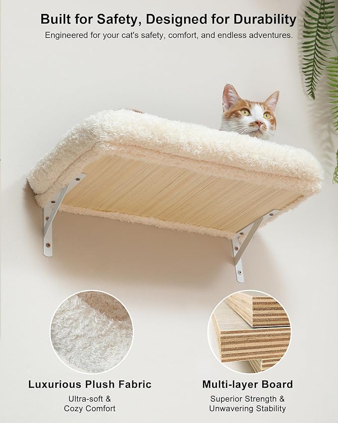 FUKUMARU Cat Wall Shelves, Stable Wall Mounted Cats Furniture Set, Kitten - Image 3