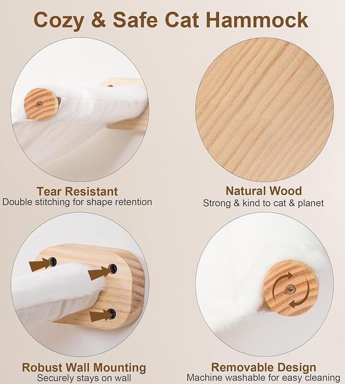Cat Stairs Hammock Set of 3 – Cat Wall Shelves - Image 5