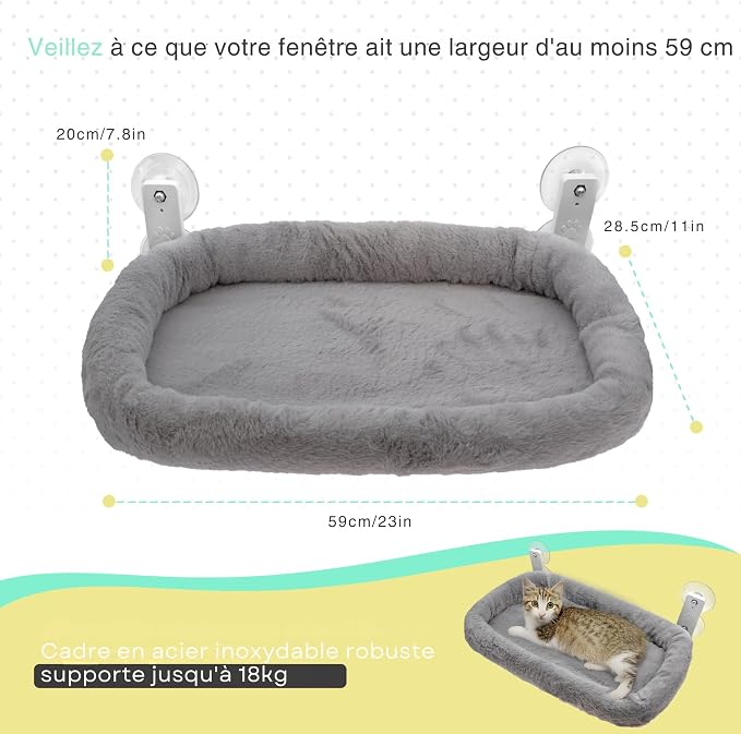 Cat Window Perch with Washable Cushion & Strong Suction – Stable & Cozy Cat - Image 5
