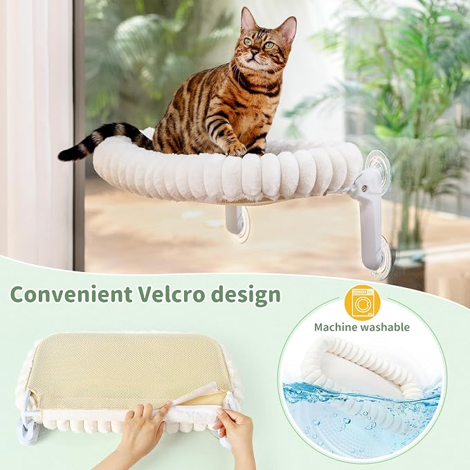 Sunhoo Cat Window Perch Bed Foldable Kitty Windowsill Hammock Shelf Seat Large - Image 5