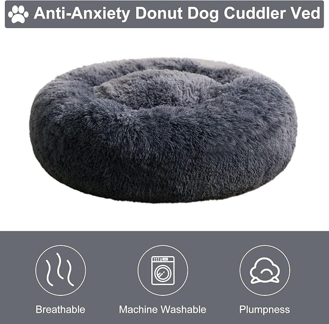 WNPETHOME Calming Dog Beds for Large Dogs, Anti-Anxiety Donut Large pet Bed - Image 5