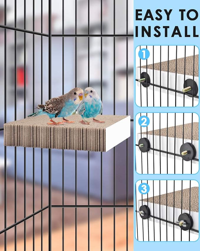 KATUMO Bird Toys, 7.8 Inch Paper Parakeet Shredding Chewing Toys Parrot Perch - Image 3