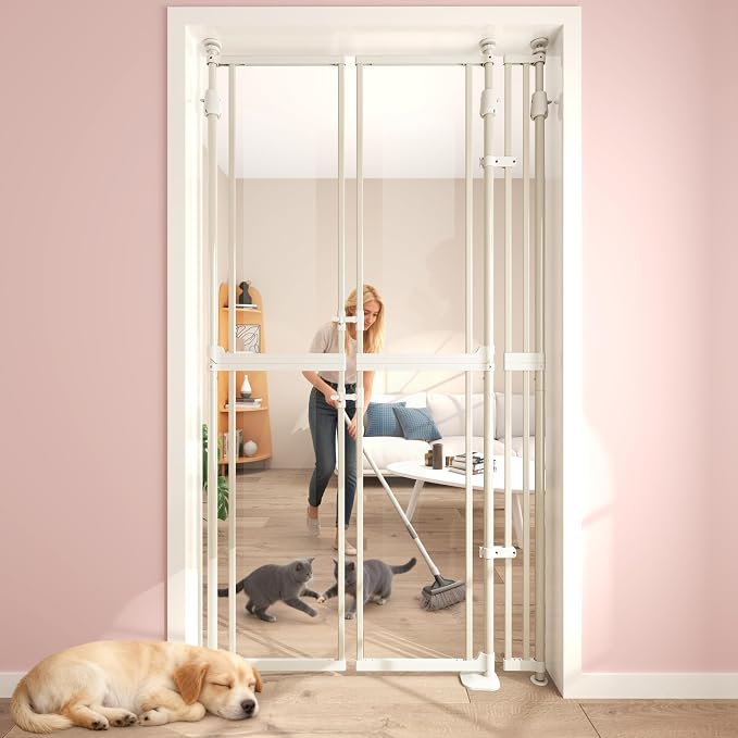 74-98" Extra Tall Cat Gate, Fits 33.85-42" Wide Opening, No Drilling Pressure by aodbicy