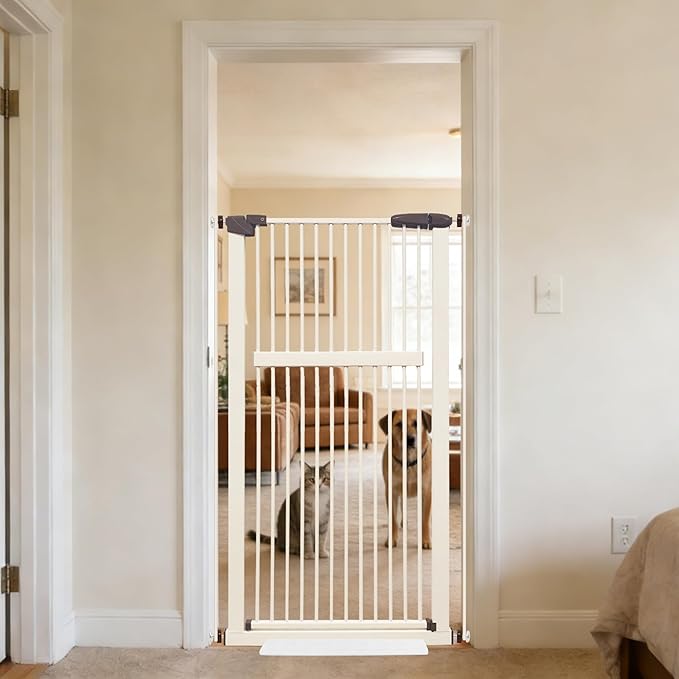 Lumizone Extra Tall Pet Gate 55.12" High Pressure Mounted 30.12"-34.05" Extra by Lumizone