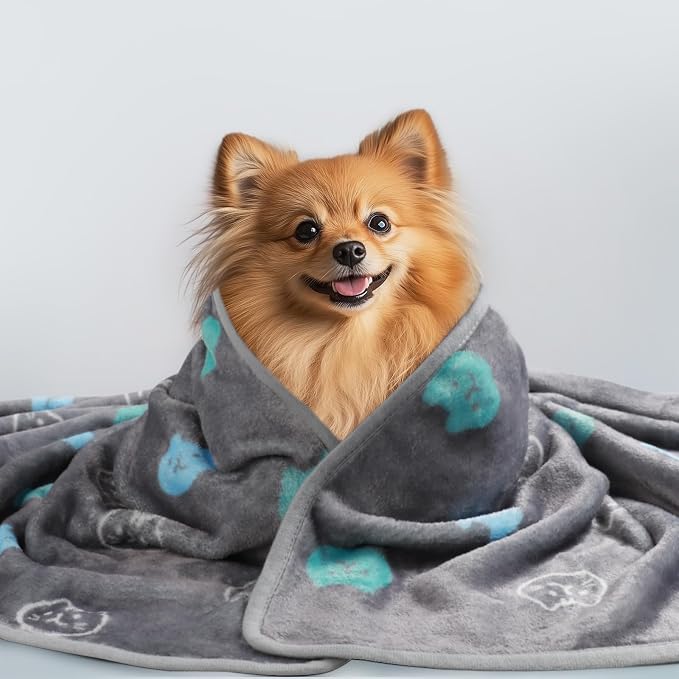 1 Pack 3 Blankets Super Soft Fluffy Premium Cute Cat Pattern Pet Blanket - Image 7
