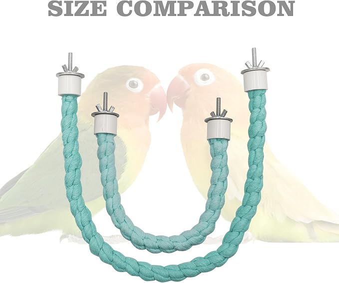 U Shape Bird Parrot Perch Stand Toy, Cotton Bendable Parakeet Standing Climbing - Image 5