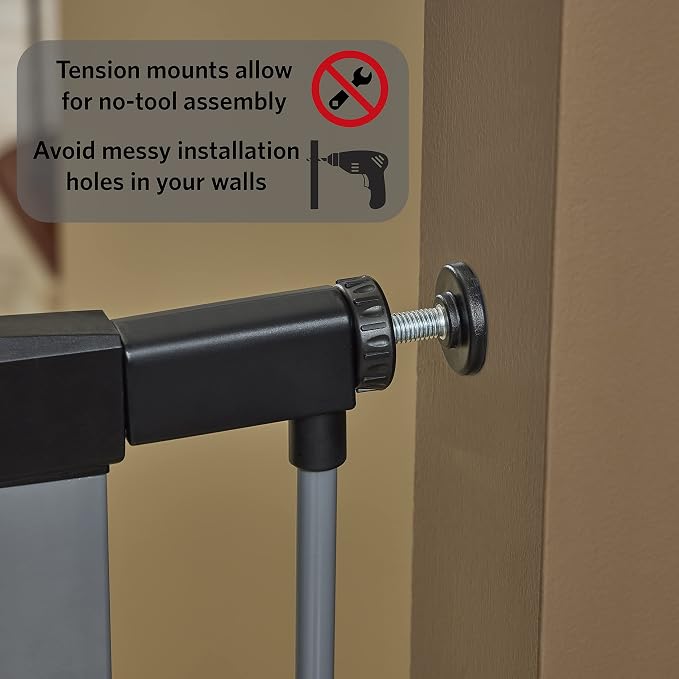 MidWest Homes for Pets 29-Inch High Walk-thru Pressure Mounted Gray Steel Dog - Image 6