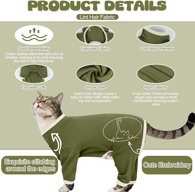 Cat Pajamas for Cats Only, Sticky Hair Cat Clothes, Sphynx Hairless Cats Sweater - Image 3