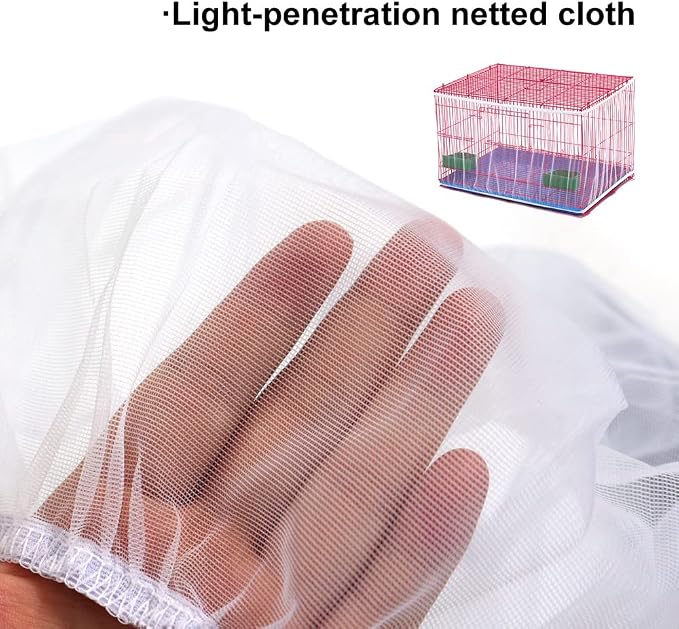 Soft Airy Bird Cage Net Cover, Bird Cage Seed Catcher, Skirt Guard Gauze - Image 5
