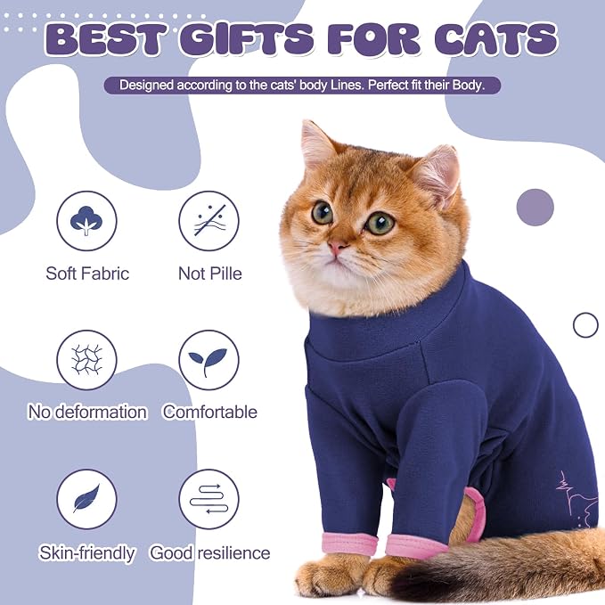 Cat Pajamas for Cats Only, Sticky Hair Cat Clothes, Sphynx Hairless Cats Sweater - Image 2
